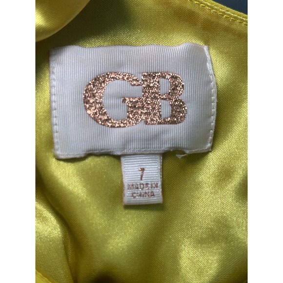 NWT GB Gianni Bini One Shoulder Dress Party Cocktail Embellished Yellow‎ Size 7 - Picture 8 of 10